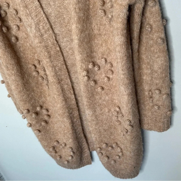 Doe & Rae Tan Neutral Bobble Long Line open‎ front cardigan Size Large Neutral - Picture 8 of 13